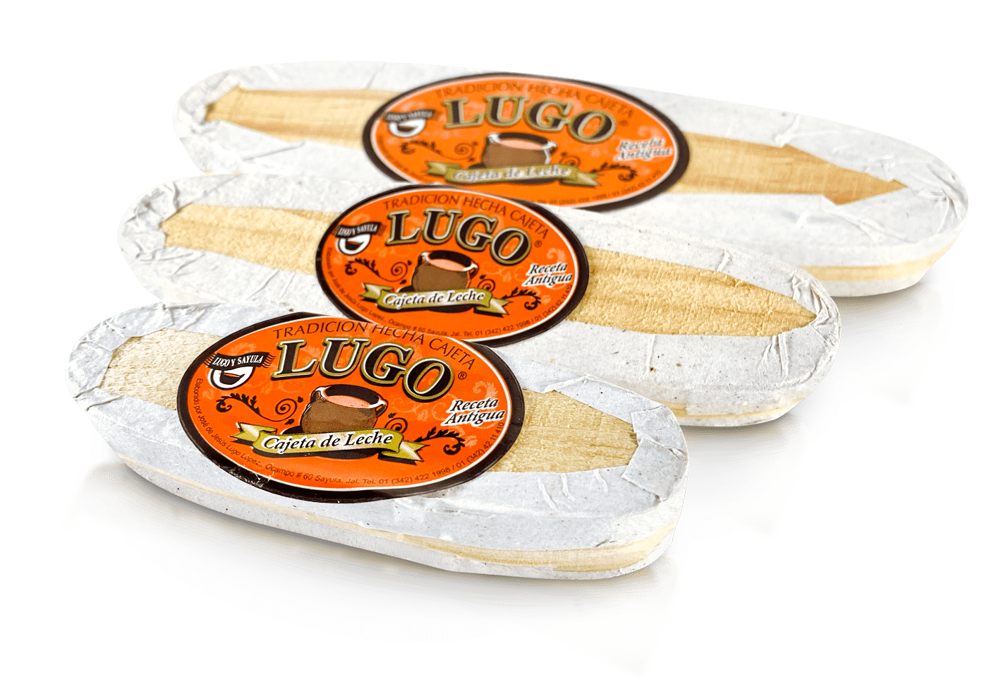 Cajetas Lugo Etiqueta Naranja Ovaladas